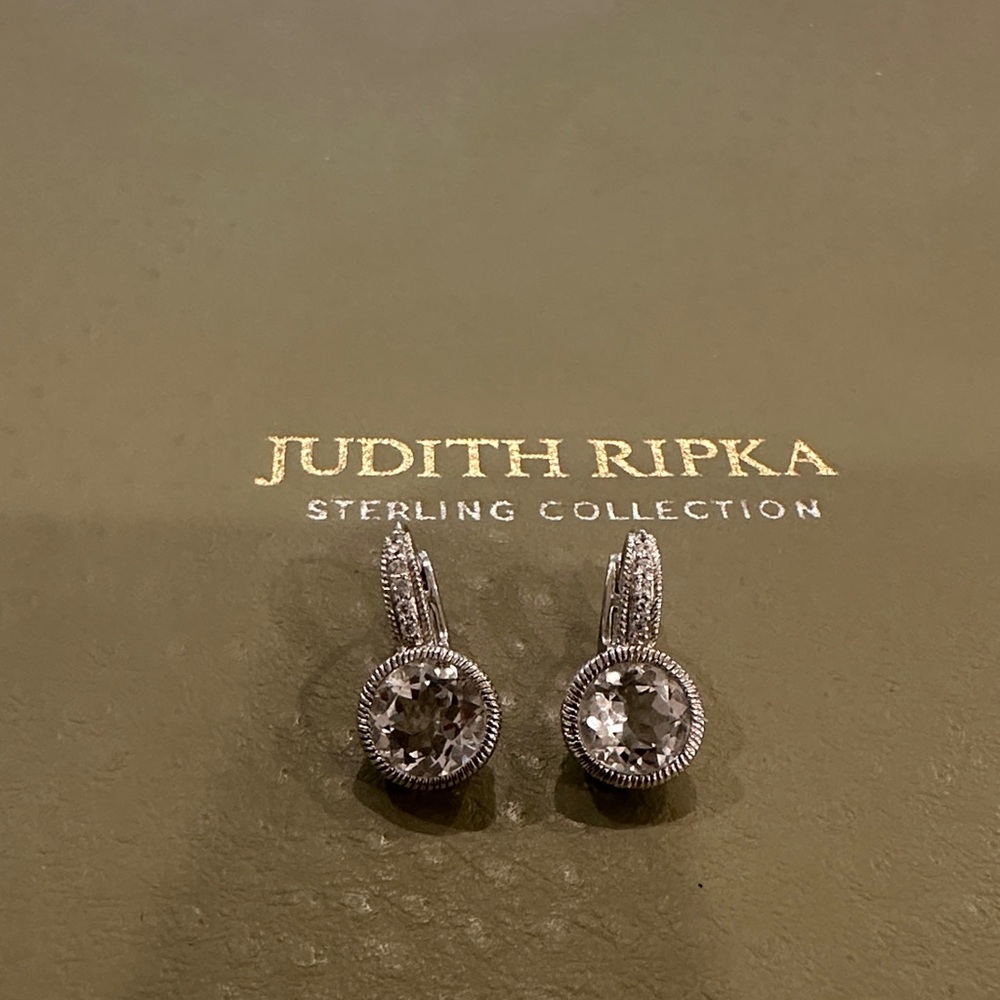 Judith Ripka crystal quartz earrings